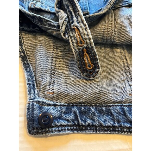 Baby Denim Overalls 6-12 M Gap - Medium Wash Adjustable Straps Snaps & Pockets - Picture 7 of 11
